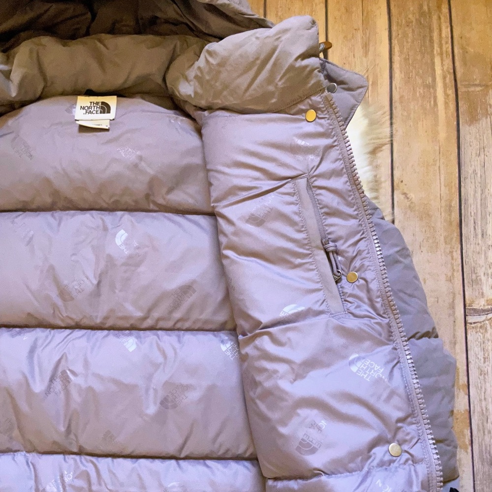 The North Face Long Quilted Puffer Coat in Light Gray - Picture 7 of 12